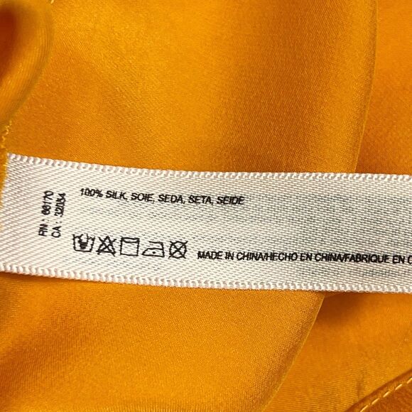 Anthropologie Floreat 100% Silk Tangerine V-Neck Camisole Cami Tank Top Medium - Picture 8 of 9